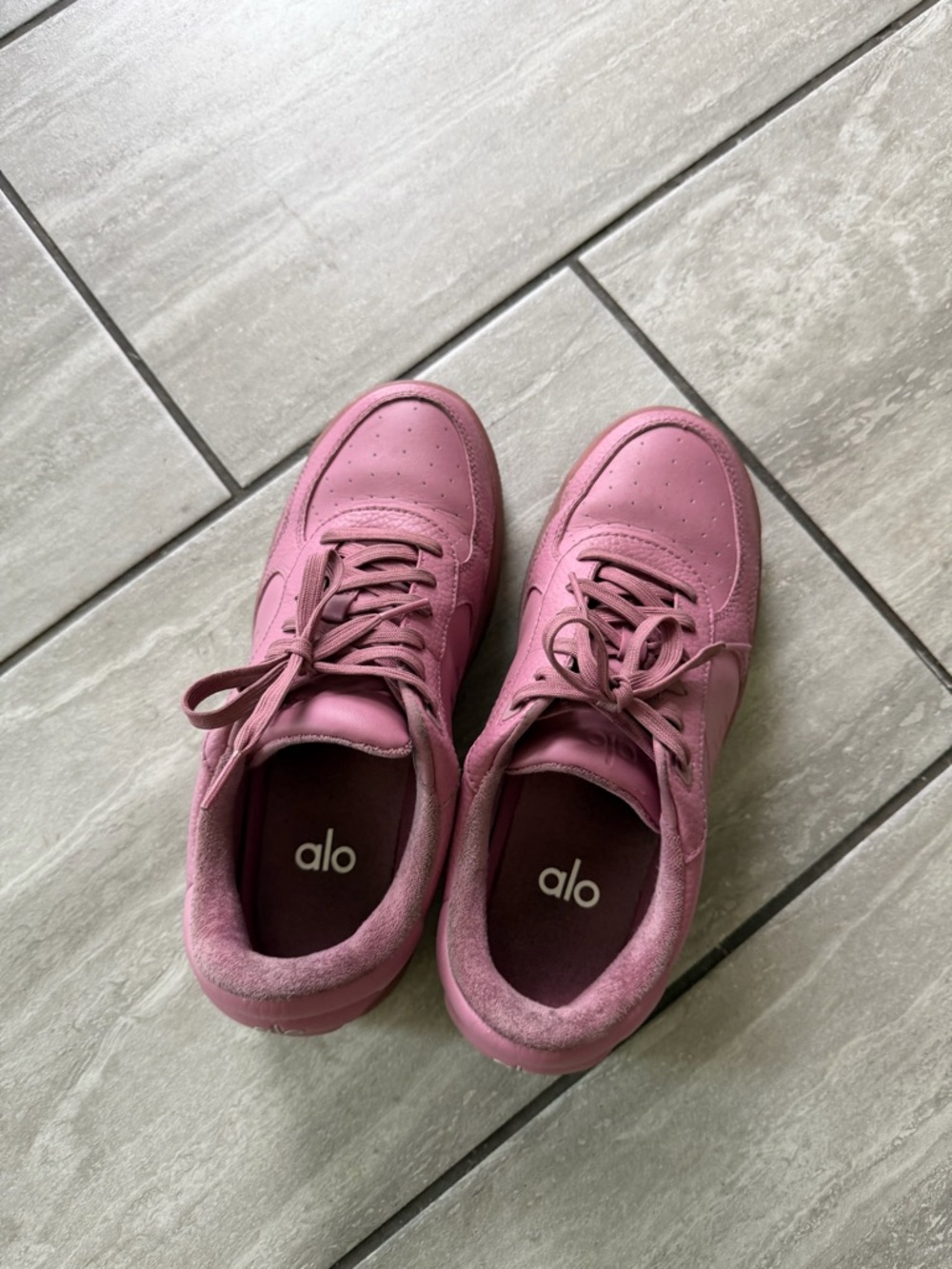 Alo Pink Leather Sneakers